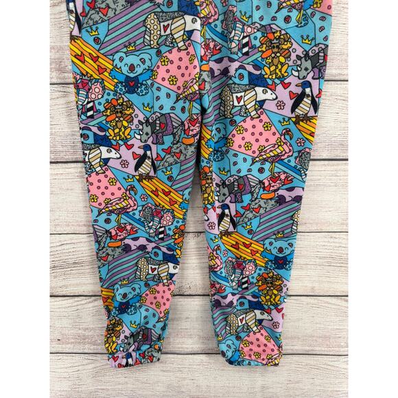 Britto x San Diego Zoo Animal Print Overalls Youth Large Blue Wildlife Alliance - Picture 6 of 10